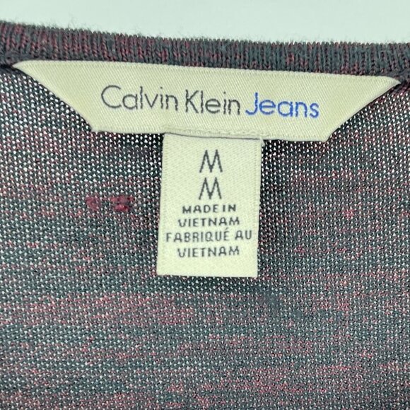 Calvin Klein Jeans  heathered burgundry long sleeve - Picture 9 of 12